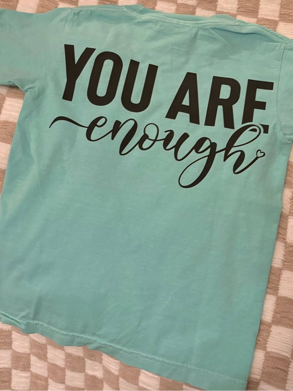 You Are Enough Graphic Tee for Kids - Aqua